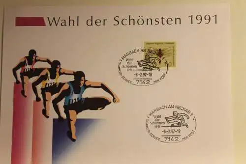 BRD; Sonderblatt,Erinnerungsblatt,Gedenkblatt: Wahl der Schönsten 1991; Marbach