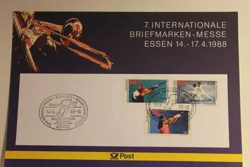 BRD; Sonderblatt,Erinnerungsblatt,Gedenkblatt: Intern. Briefmarken-Messe Essen 1988; Ersttag