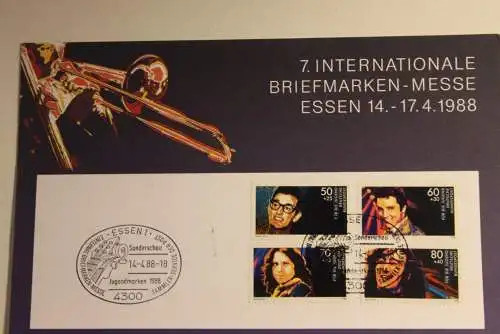 BRD; Sonderblatt,Erinnerungsblatt,Gedenkblatt: Intern. Briefmarken-Messe Essen 1988; Ersttag