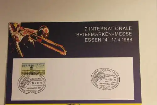 BRD; Sonderblatt,Erinnerungsblatt,Gedenkblatt: Intern. Briefmarken-Messe Essen 1988