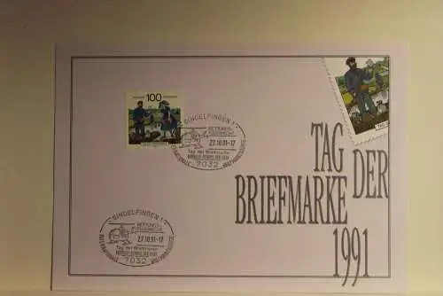 BRD; Sonderblatt,Erinnerungsblatt,Gedenkblatt: Tag der Briefmarke 1992; Sonderstempel Sindelfingen;Rettungs-Flugwacht