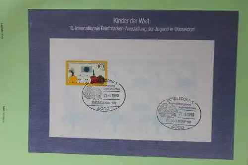 BRD; Sonderblatt,Erinnerungsblatt,Gedenkblatt:Kinder der Welt;Intern. Briefmarken-Ausstellung der Jugend Düsseldorf 1990