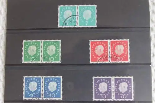 Bundesrepublik 1959, Heuss III, Heuss - Medaillon, waagerechte Paare, MiNr. 302-06, gestempelt