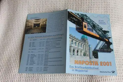 NAPOSTA 2001-Wuppertaler Schwebebahn; Gedenkblatt der Deutsche Post 2001