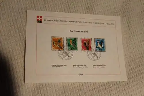 Schweiz, Ersttagsblatt  Nr. 255, Pro Juventute 1970; Vögel