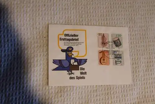 Berlin 1973; FDC: Wohlfahrtsmarken Musikinstrumente, MiNr. 459-62