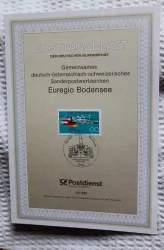 Deutschland; Gemeinschaftsausgabe Schweiz, Deutschland,Österreich ETB 1993:EUREGIO BODENSEE,ESST