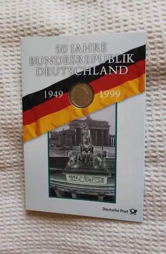 BRD; Numisblatt; Gedenkblatt der Deutsche Post: 50 Jahre Bundesrepublik Deutschland