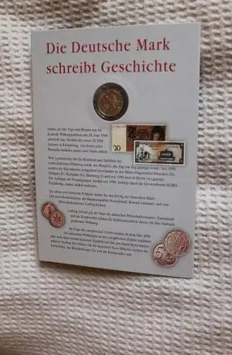 BRD; Numisblatt; Gedenkblatt der Deutsche Post: 50 Jahre Deutsche Mark;