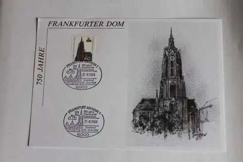 BRD 1989; Stempelkarte der Post: 750 Jahre Frankfurter Dom