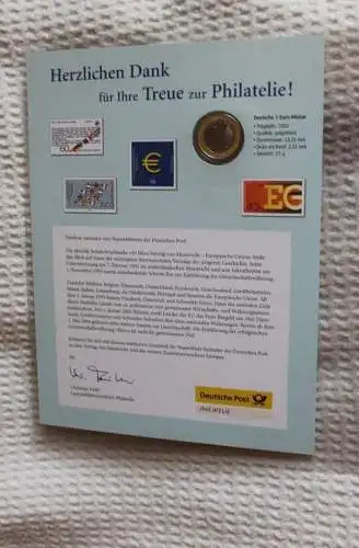 BRD; Numisblatt: Vertrag von Mastricht; Jahresgabe der Deutsche Post - Philatelie