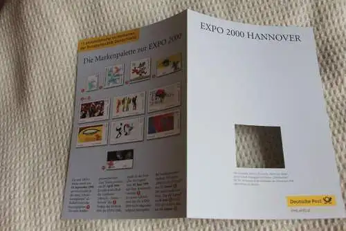 Deutschland 2000; Treuegabe der Deutsche Post, Gedenkblatt : EXPO 2000 HANNOVER; bitte lesen