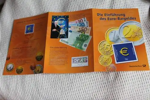 Die Einführung des Euro-Bargeldes; Gedenkblatt der Deutsche Post 2000