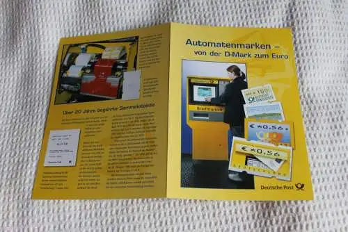 Deutschland 2002; Gedenkblatt Erinnerungsblatt: Automatenmarken von der D-Mark zum Euro