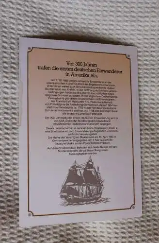 BRD 1983; 300 Jahre Deutsche Einwanderung in Amerika; Gemeinschaftsausgabe BRD-USA