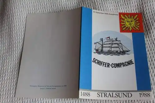 DDR; Schiffer-Compagnie Stralsund; Ersttagsblatt  2/88