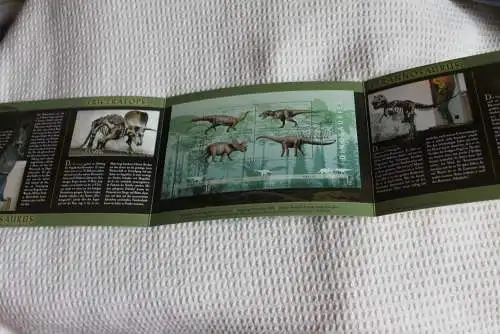 Dinosaurier; Gedenkblatt der Deutsche Post 2008; Ersttagsstempel Berlin und Frankfurt/M.