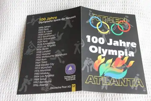 100 Jahre Olympia;  Gedenkblatt der Deutsche Post 1996