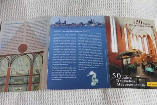 750 Jahre Katharinenkloster; 50 Jahre Deutsches Meeresmuseum; Gedenkblatt der Deutsche Post 2001