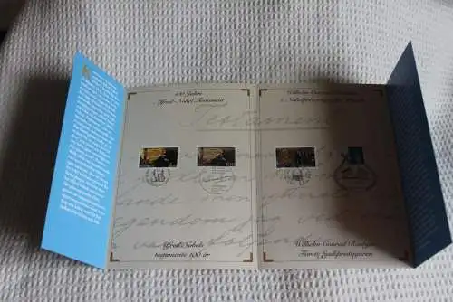 Alfred Nobel-Testament; Gemeinschaftsausgabe BRD-Schweden; Gedenkblatt der Deutsche Post 1995