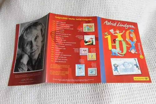 Astrid Lindgren, Gemeinschaftsausgabe BRD-Schweden; Gedenkblatt der Deutsche Post 2007