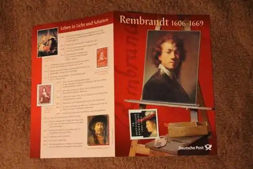 Rembrandt; Gemeinschaftsausgabe BRD und Niederlande; Gedenkblatt der Deutsche Post 2006