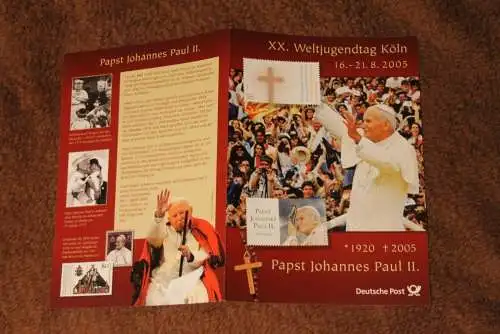 Papst Johannes Paul II.; Weltjugendtag Köln 2005; Gedenkblatt der Deutsche Post 2005