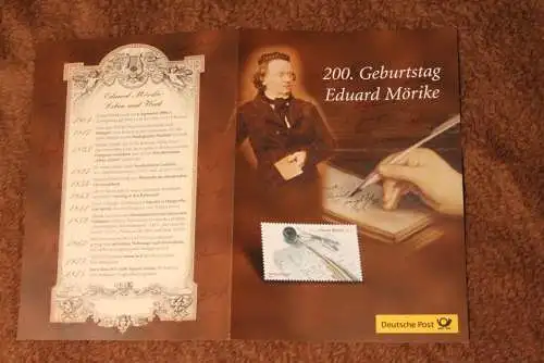 Eduard Mörike; Gedenkblatt der Deutsche Post 2004