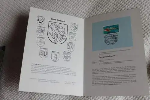 Der Bodensee-Seele Europas; Euregio, Ersttagsblatt, Stockach, Gedenkblatt der Deutsche Post 1993