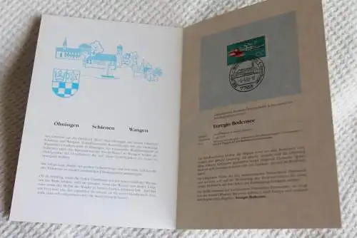 Der Bodensee-Seele Europas; Euregio, Ersttagsblatt; Öhningen, Gedenkblatt der Deutsche Post 1993