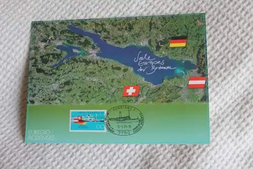 Der Bodensee-Seele Europas; Euregio, Ersttagsblatt; Konstanz, Gedenkblatt der Deutsche Post 1993