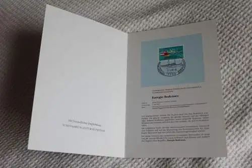 Der Bodensee-Seele Europas; Euregio, Ersttagsblatt; Konstanz, Gedenkblatt der Deutsche Post 1993