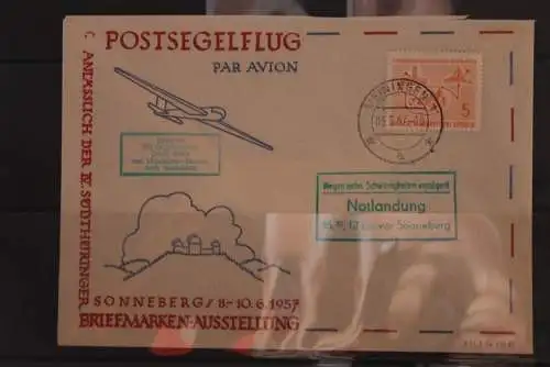 DDR; Postsegelflug Meiningen-Sonneberg 1957