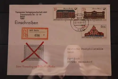 DDR; Letztverwendung von DDR-Briefmarken, 1990