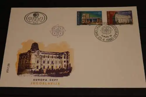 Jugoslawien 1990; FDC, EUROPA, CEPT,  MiNr. 2414-15