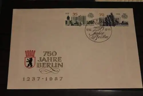 DDR, 750 Jahre Berlin, 2 FDC, 1987; MiNr. 3071-74