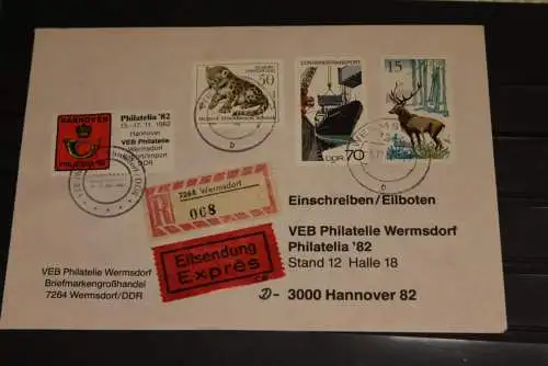 DDR; Philatelia '82 Hannover; Eilsendung, Einschreiben