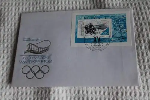 Olympische Winterspiele Calgary 1988;  MiNr. Block 90; FDC