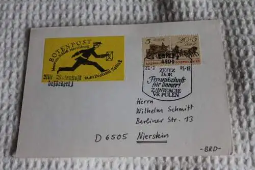 DDR 1985, Botenpost Schloß Moritzburg- Zeitz Postamt 1