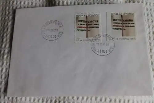 Kroatien 1991; Neue Verfassung; komplette Serie (6 Sprachen) auf FDC; Z14A-Z19A und Z14B - Z19 B