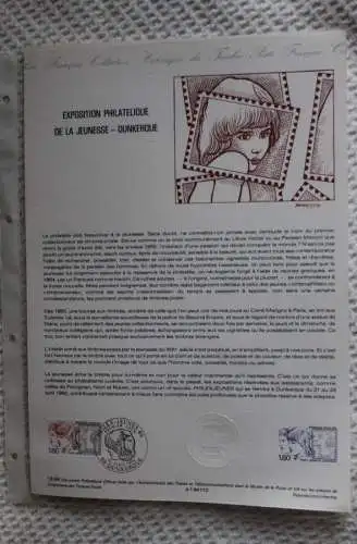 Frankreich; ETB, 1984; Ersttagsblatt: Jugend Briefmarkenausstellung in Dunkerque;  ETB: 12-84