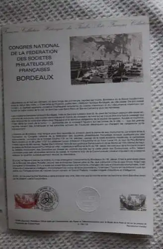 Frankreich; ETB, 1984; Ersttagsblatt: Kongress der Philatelistenverbände in Bordeaux;  ETB: 18-84
