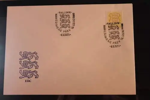 Eesti; FDC Freimarken 16.03.1992; Wappen; 4 FDC; MiNr. 176-79