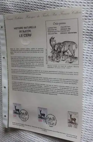 Frankreich; ETB, 1988; Ersttagsblatt: Der Hirsch; Le Cerf; ETB: 25-88