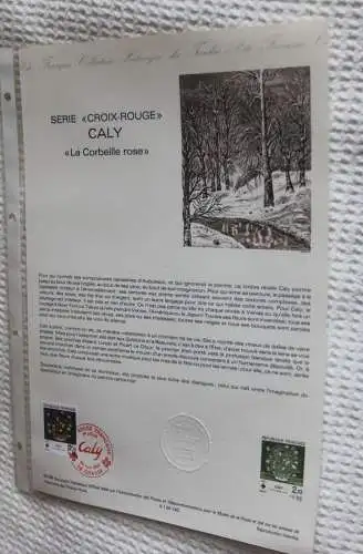 Frankreich; ETB, 1984; Ersttagsblatt: Rotes Kreuz; Caly; La Corbeille rose;  ETB: 40-84