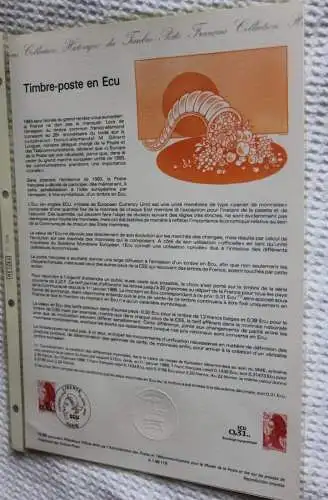 Frankreich; ETB, 1988; Ersttagsblatt: Timbre-poste en ECU; ETB: 16-88