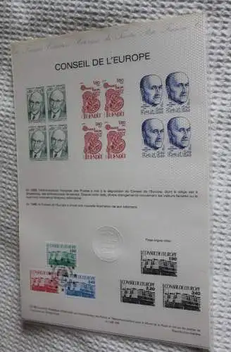 Frankreich; ETB, 1986; Ersttagsblatt: Dienstmarken Europarat; Europahaus, ETB: CE 86