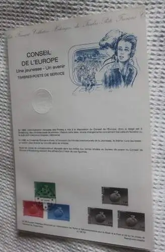 Frankreich; ETB, 1985; Ersttagsblatt: Dienstmarken Europarat; Jugend, ETB: CE 85