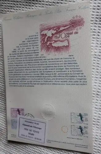Frankreich; ETB, 1989; Ersttagsblatt: Dienstmarken Europarat; 40 JahreEuroparat, ETB: 05-89