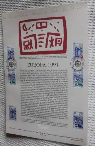 Frankreich; ETB, 1991; Ersttagsblatt: CEPT, EUROPA; Weltraumfahrt, ETB: 20-91